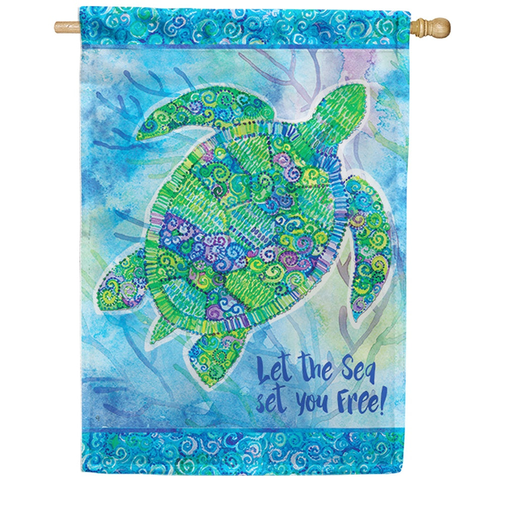 Boho Turtle Double Sided House Flag