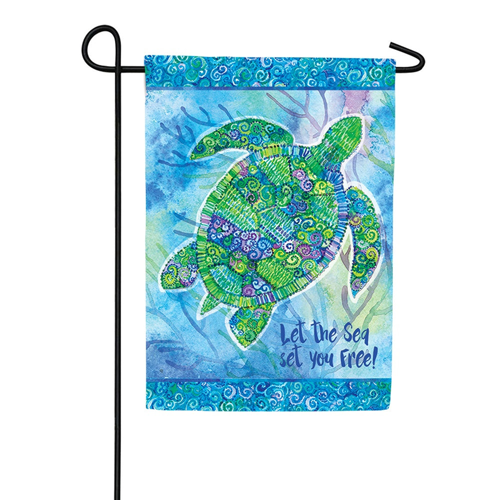 Boho Turtle Double Sided Garden Flag