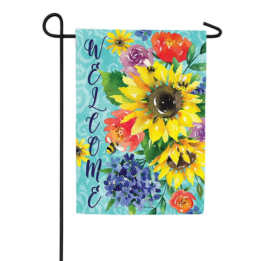 Summer Floral Bouquet Double Sided Garden Flag