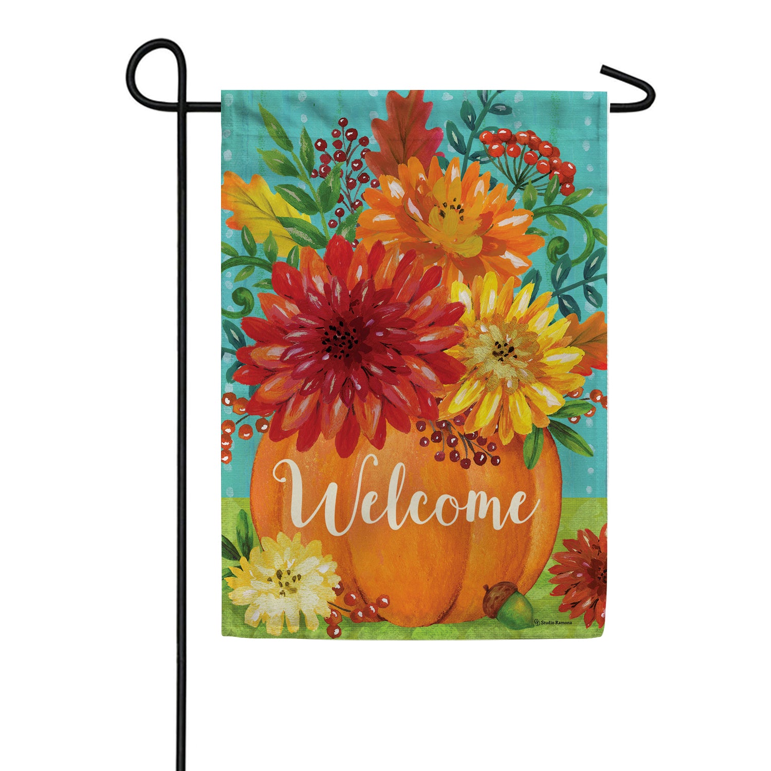 Pumpkins & Mums Garden Flag