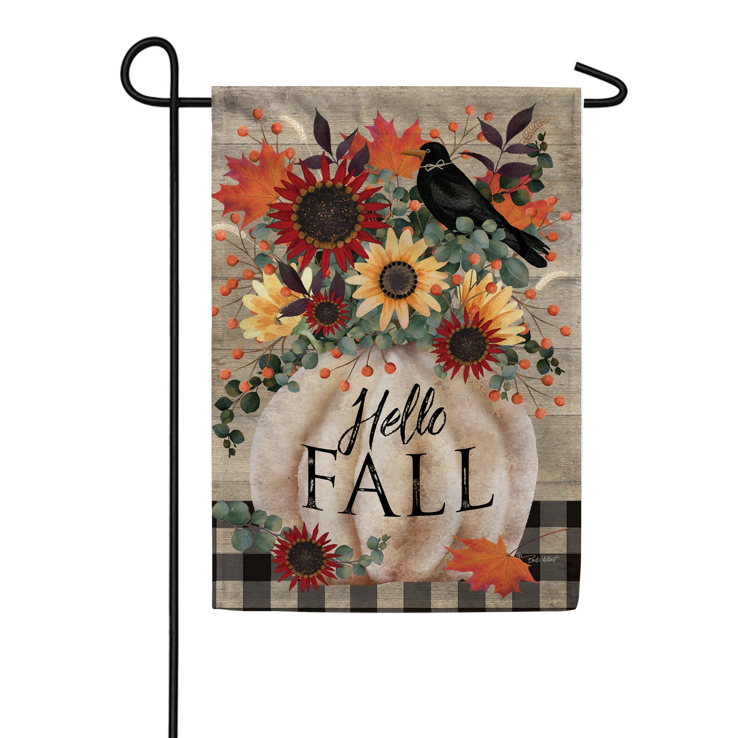 Pumpkin & Crow Garden Flag