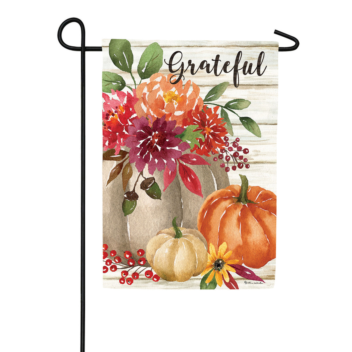 Grateful Floral Garden Flag