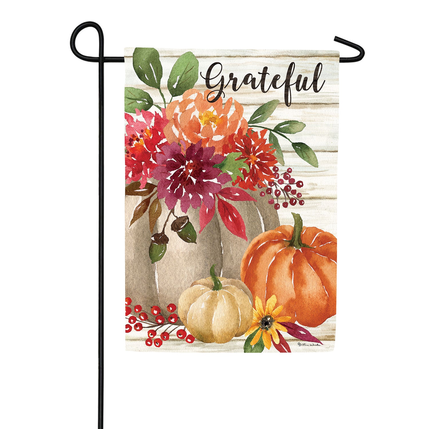 Grateful Floral Garden Flag