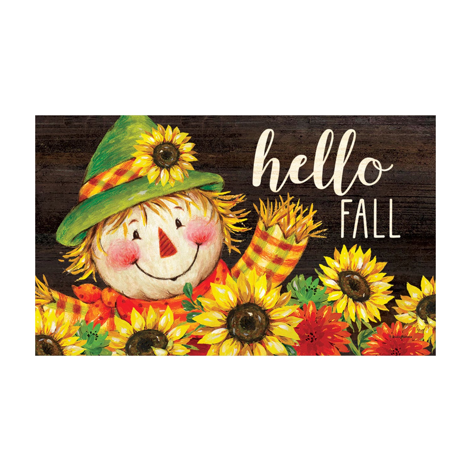 Fall Sunflower Scarecrow Doormat