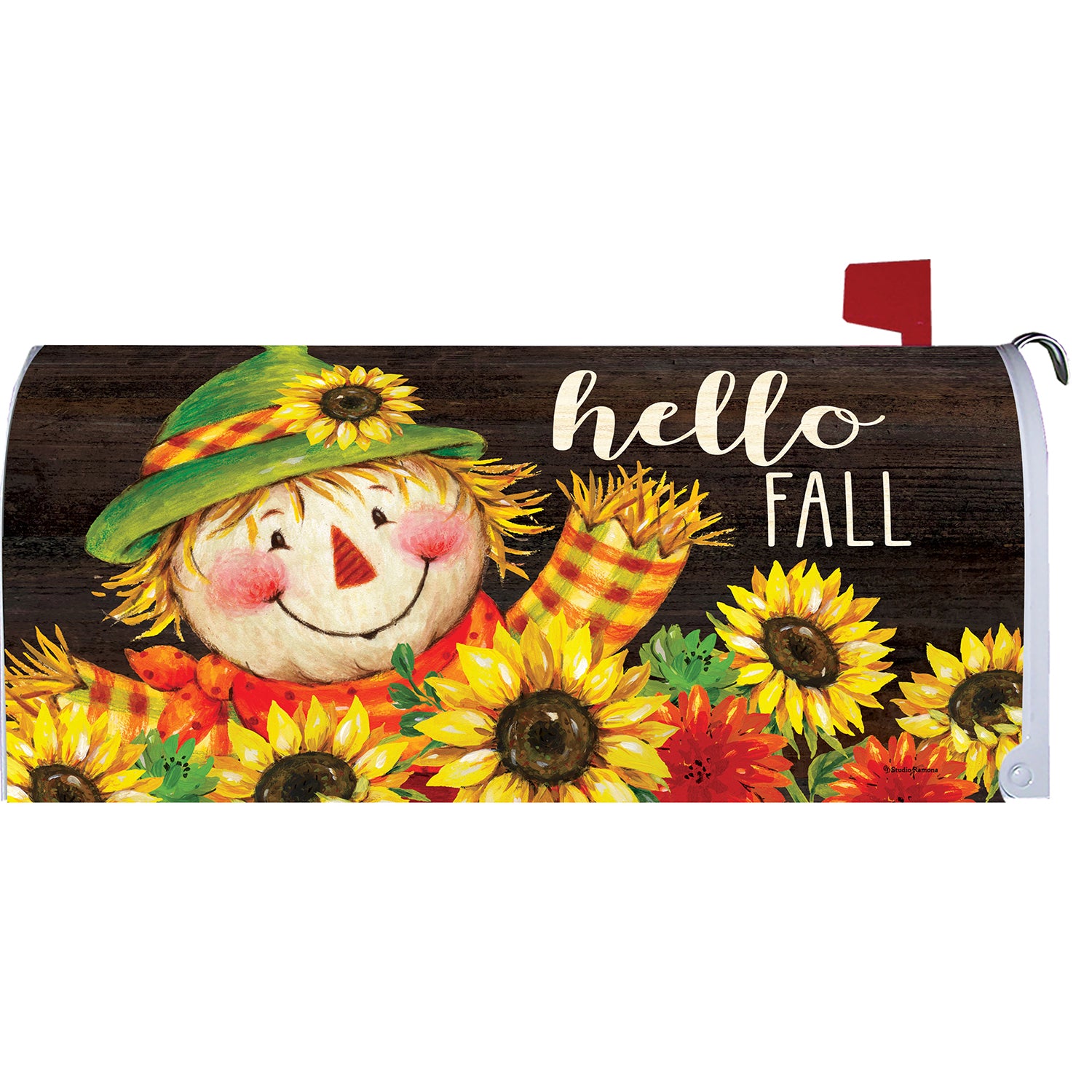 Fall Sunflower Scarecrow Mailbox Cover