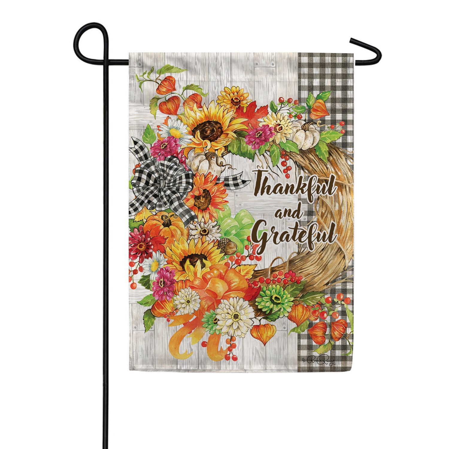 Thankful Wreath Garden Flag