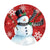 Snowman on Red Accent Magnet