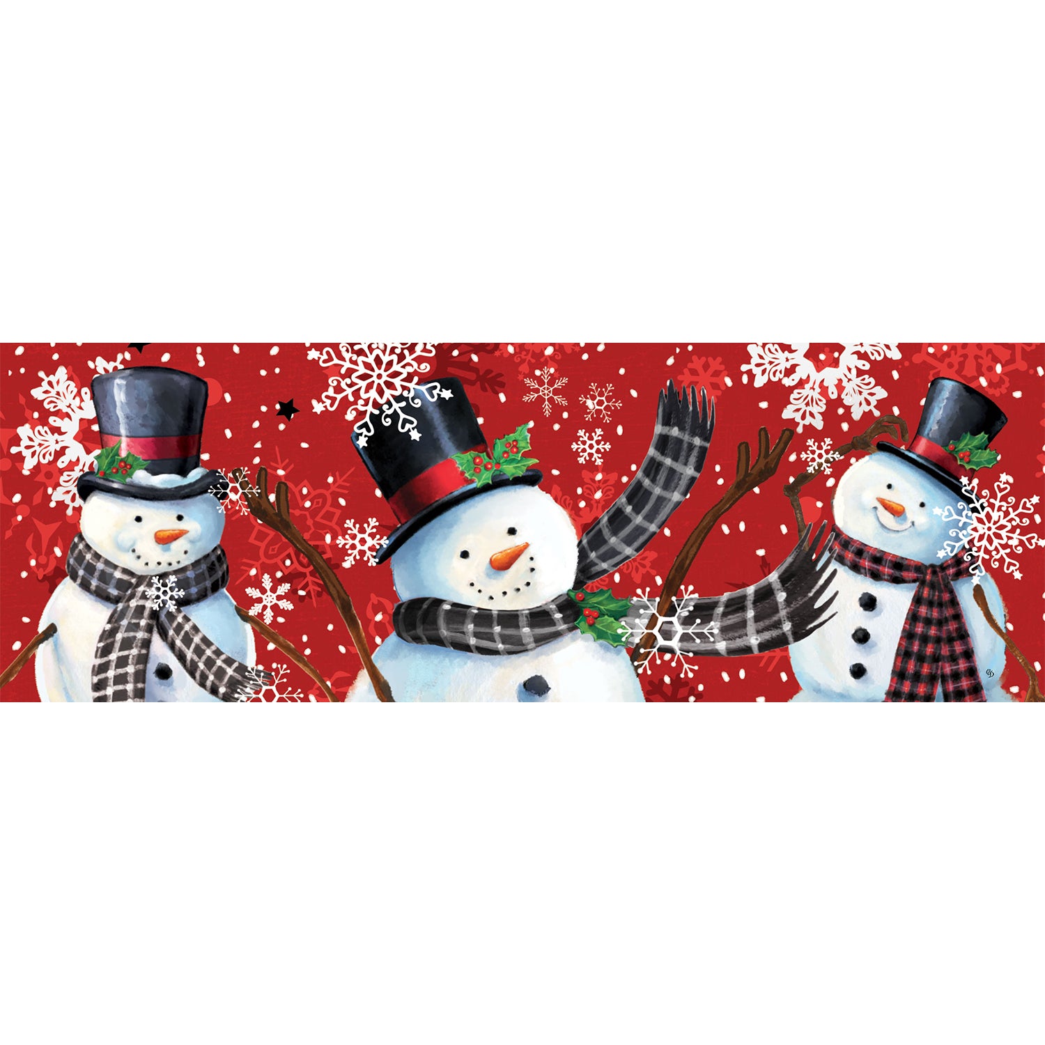 Snowman on Red Signature Sign