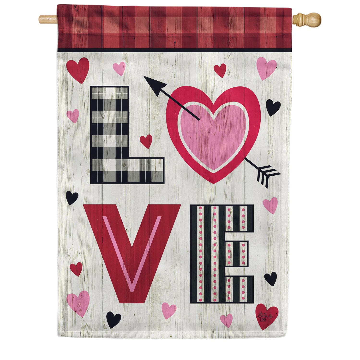 Love Valentine House Flag