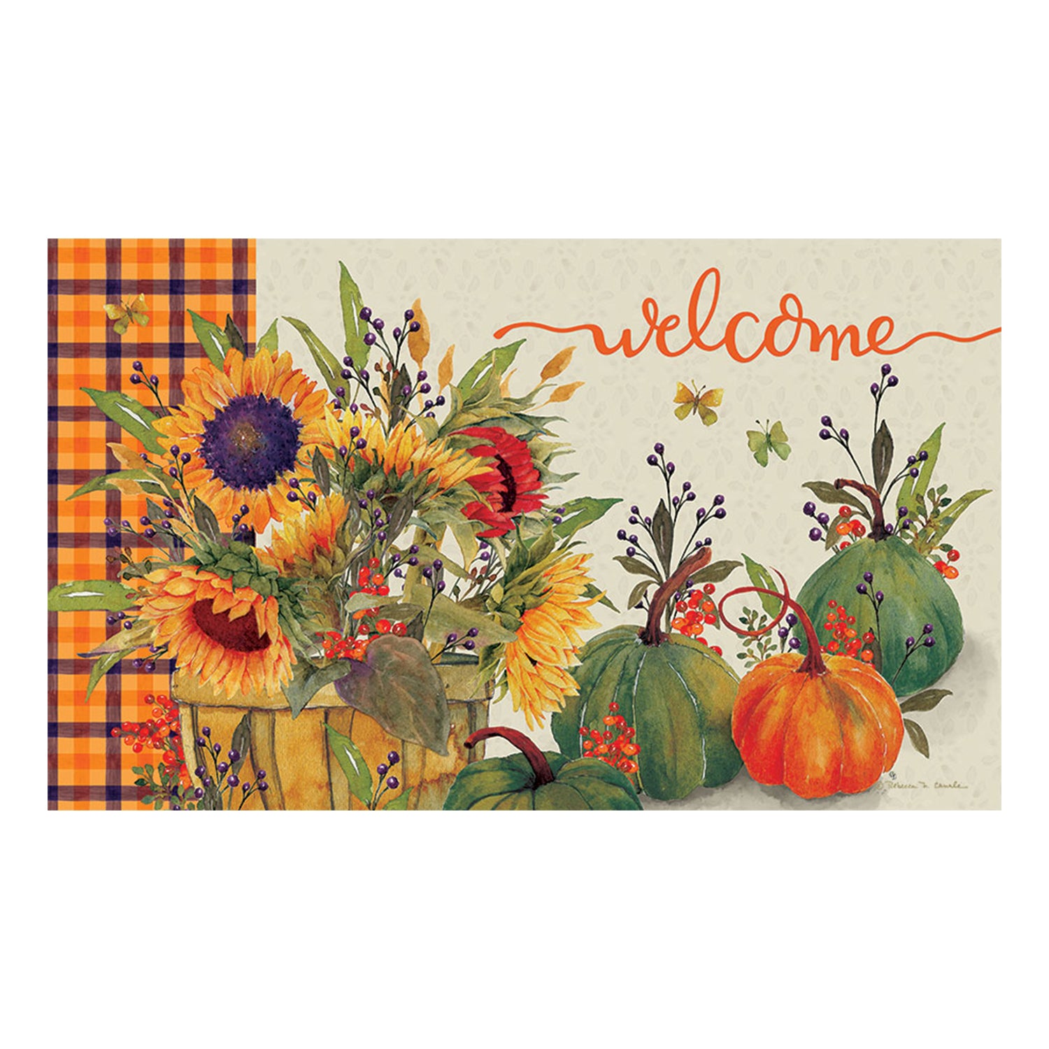 Sunflower Basket Welcome Doormat