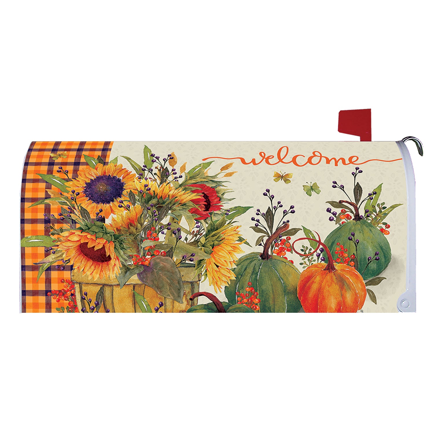 Sunflower Basket Welcome Mailbox Cover