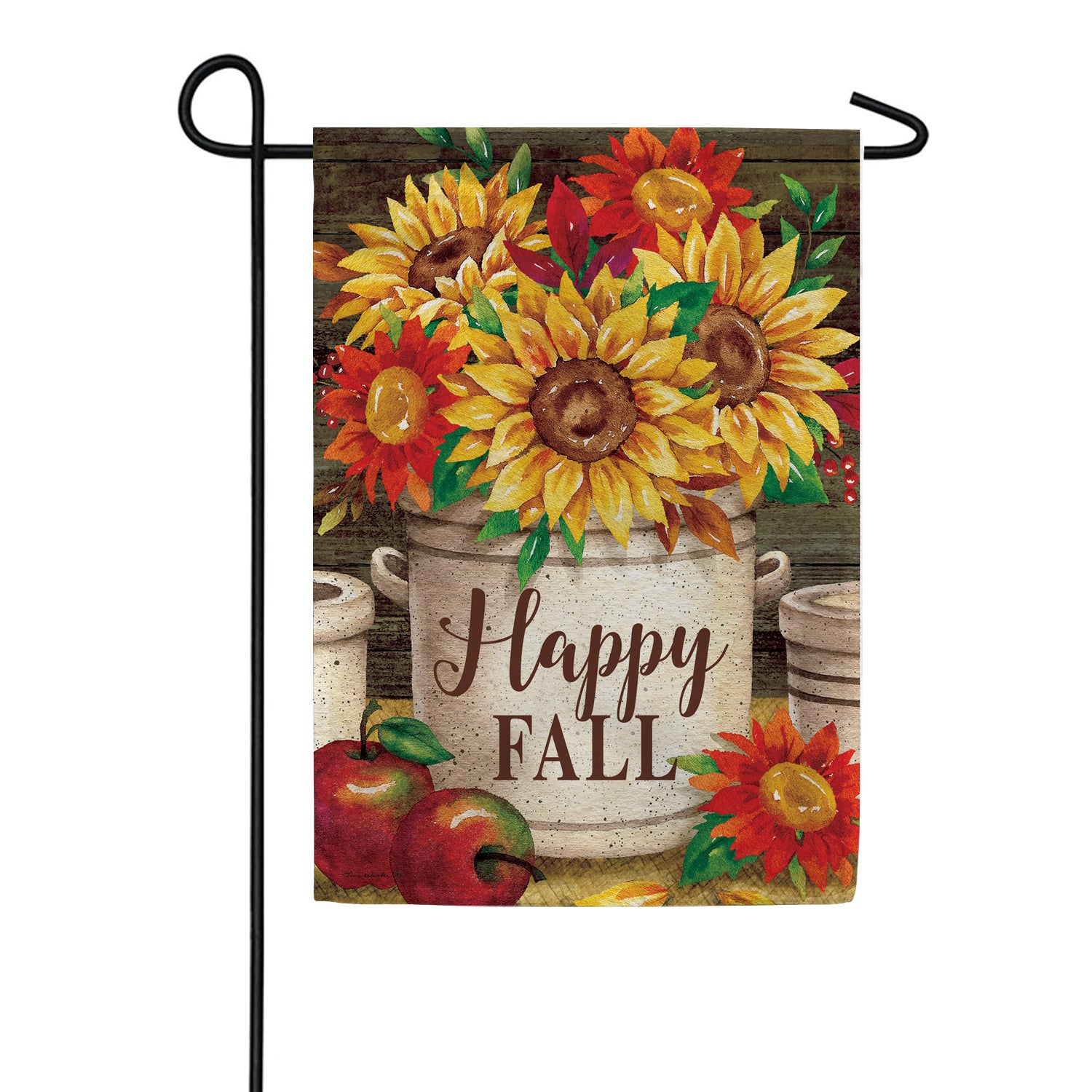 Sunflower Crock Garden Flag