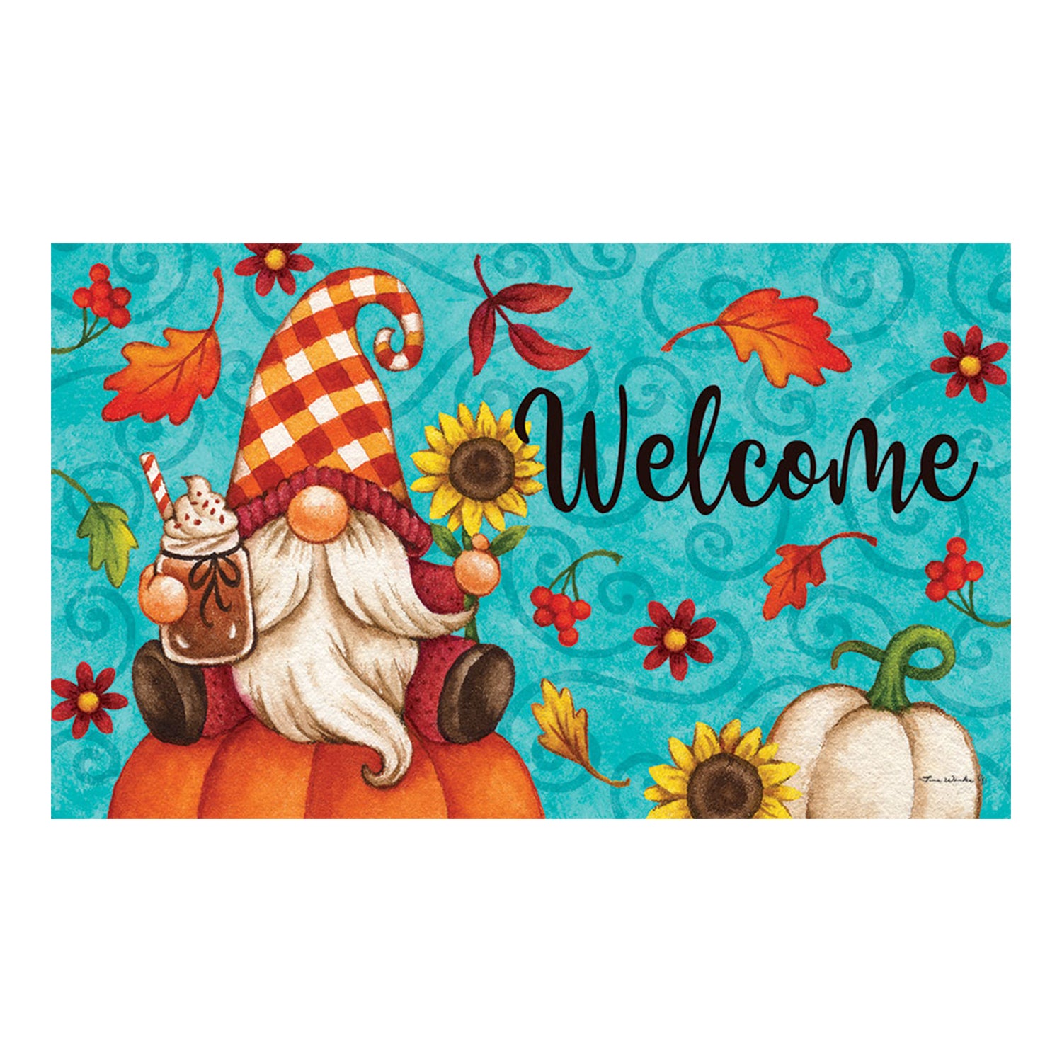 Pumpkin Gnome Doormat