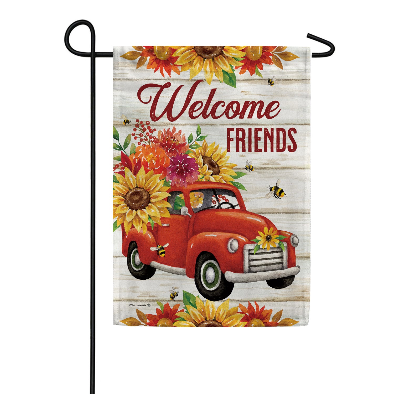 Sunflower Truck Welcome Garden Flag