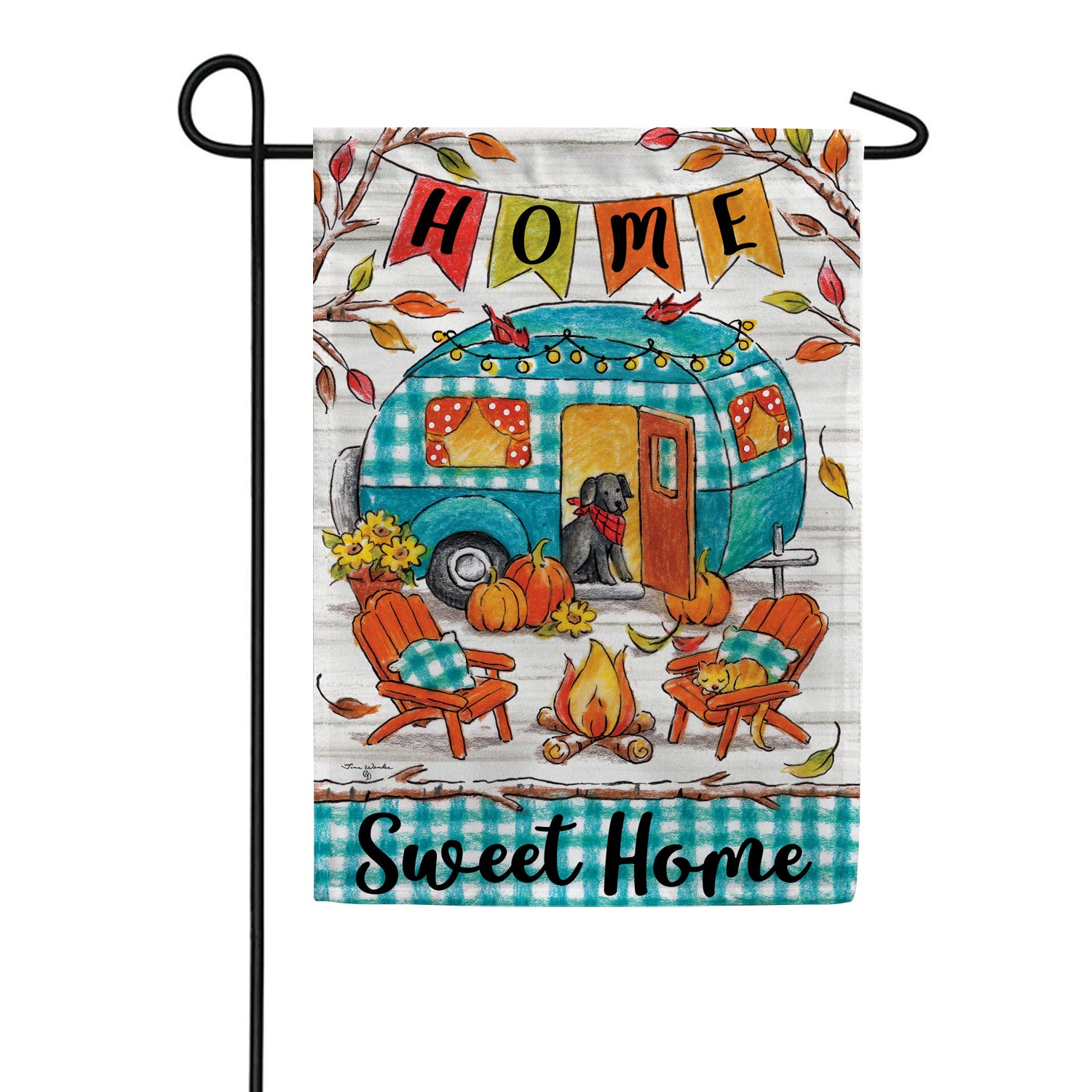 Custom Decor Fall Camper Garden Flag