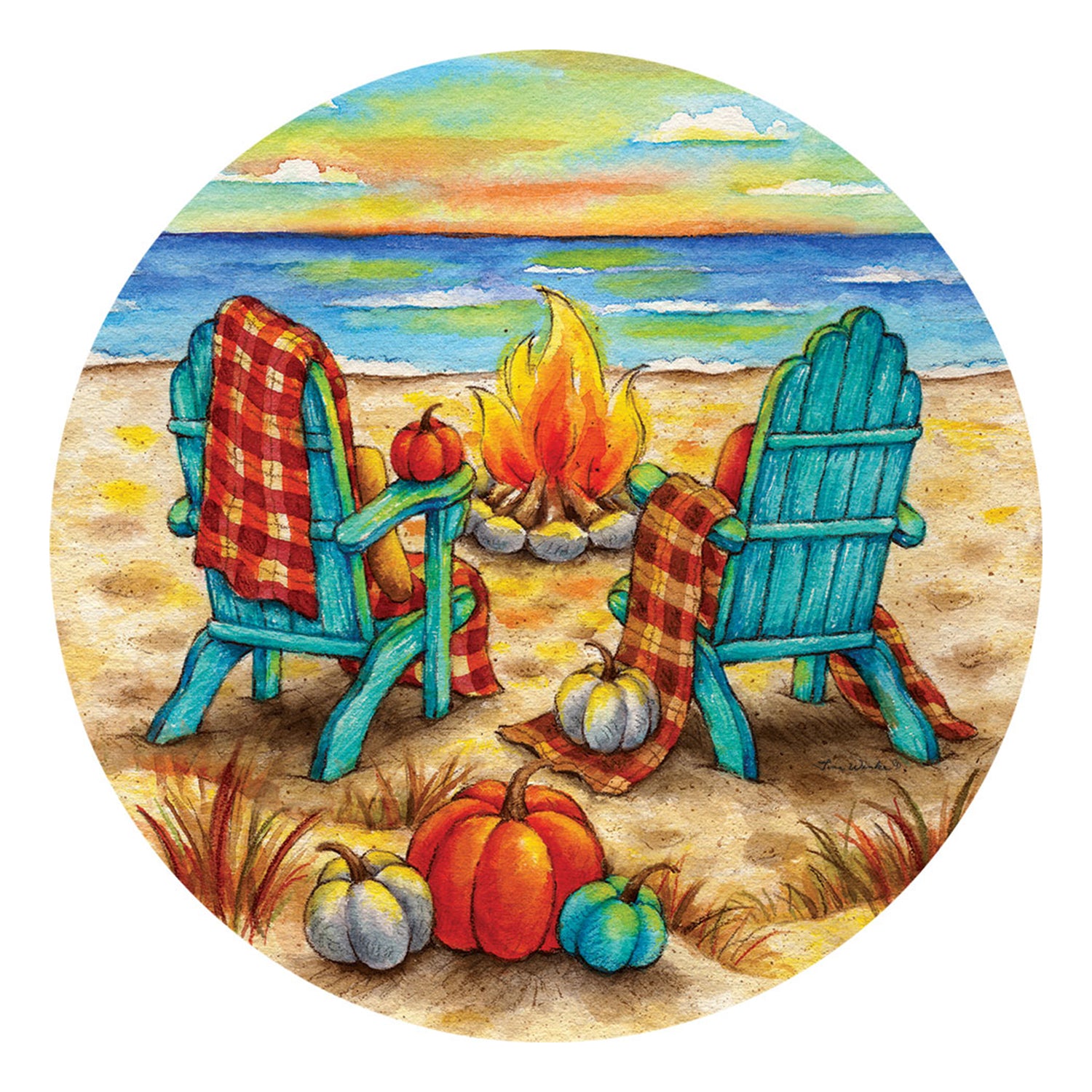 Fall Fire Pit Accent Magnet