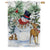 Deer Snowman House Flag