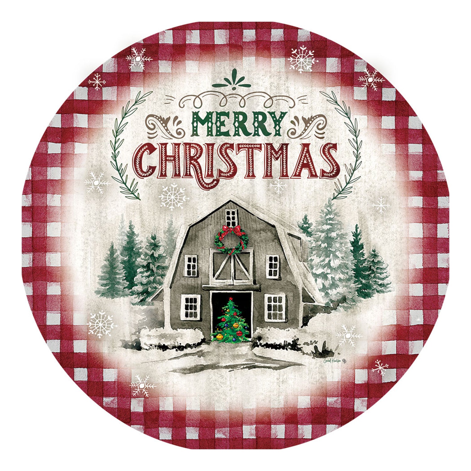 Merry Christmas Barn Accent Magnet
