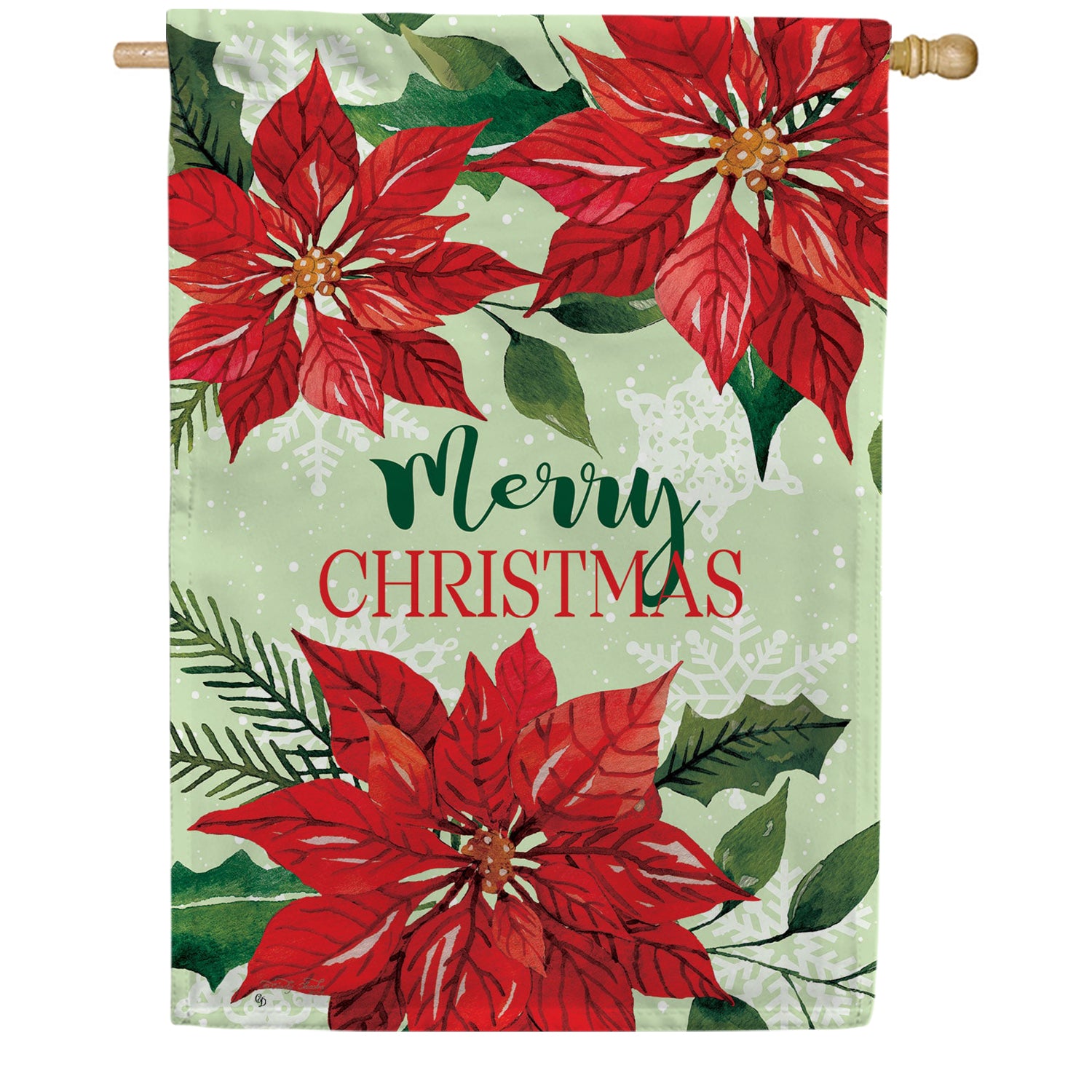 Poinsettia Trio House Flag