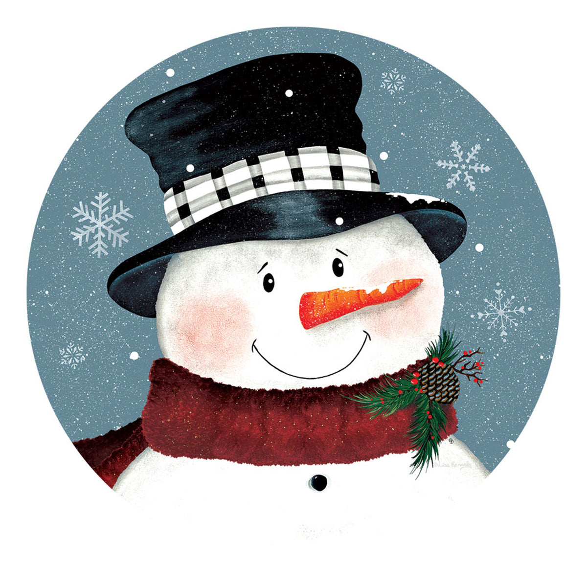 Black & White Snowman Accent Magnet