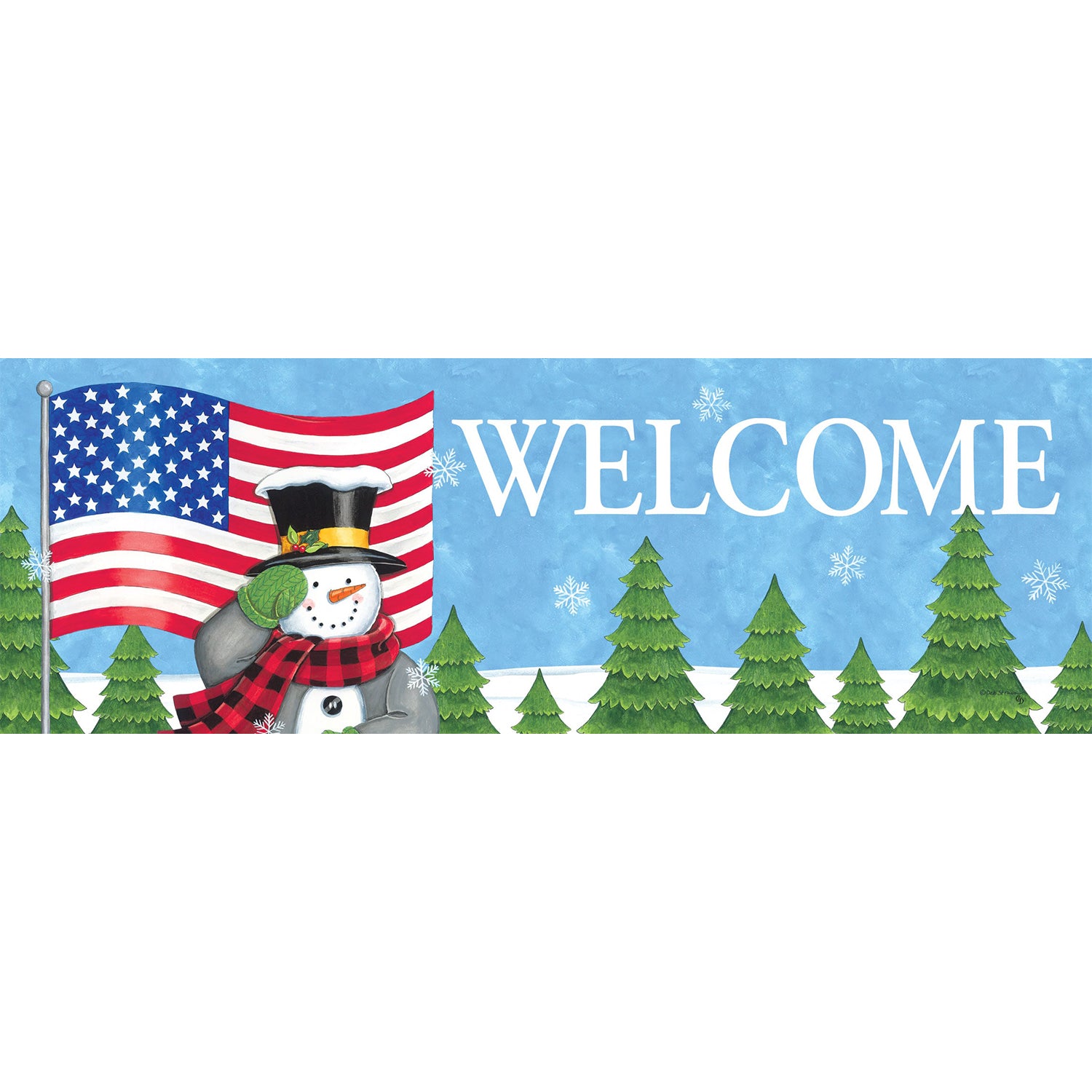 Patriotic Snowman Signature Sign