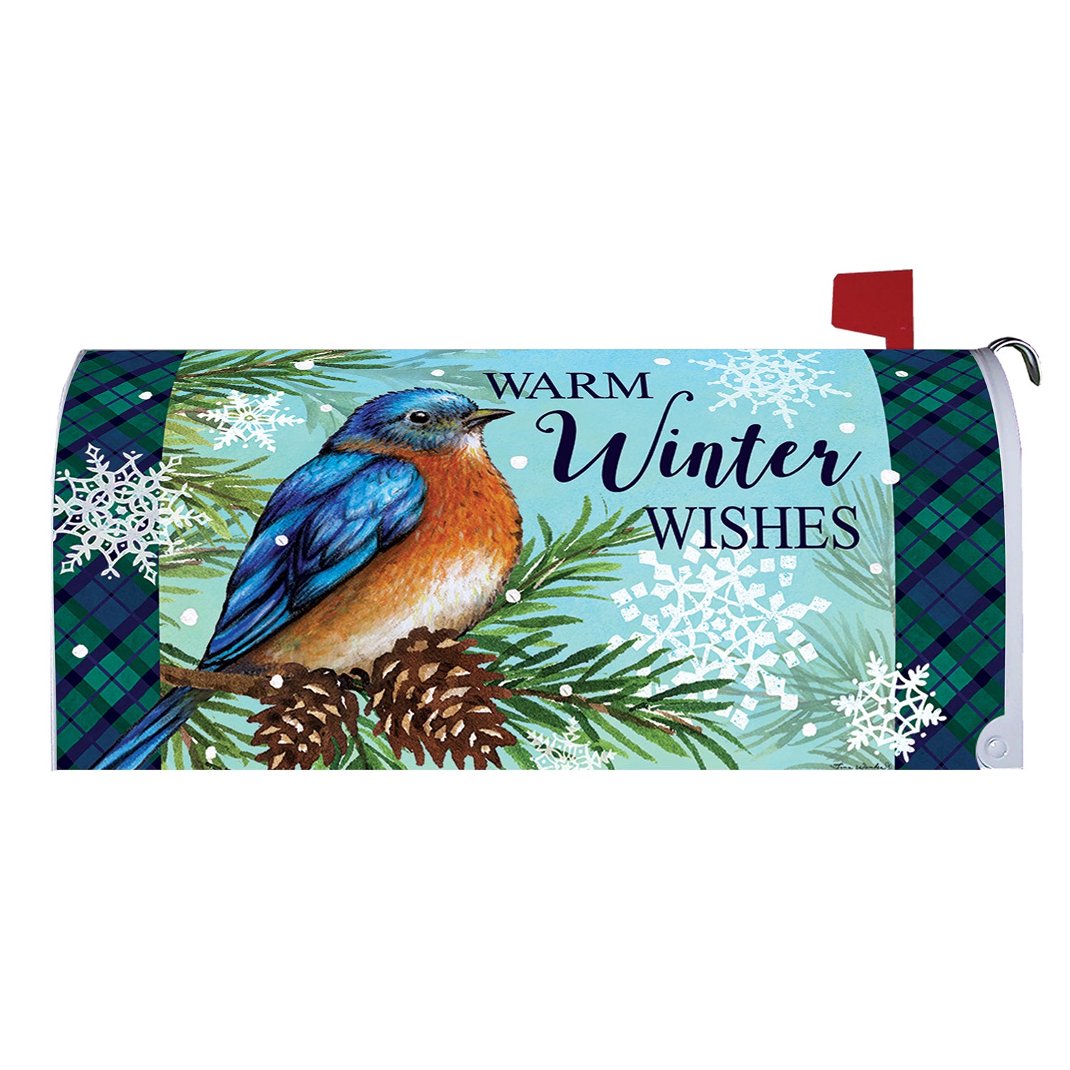 Warm Winter Bluebird Mailbox Cover
