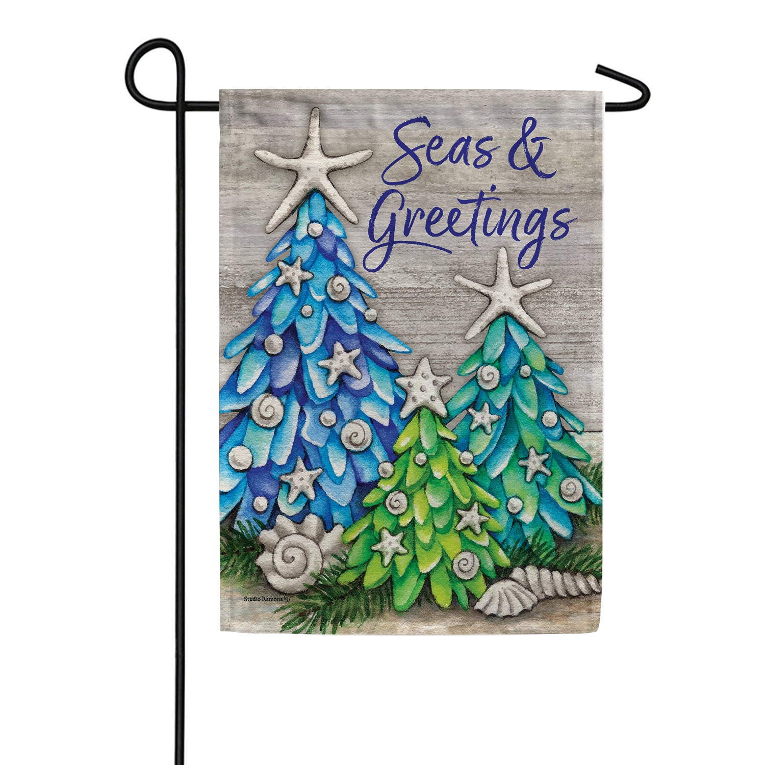 Sea Glass Tree Garden Flag