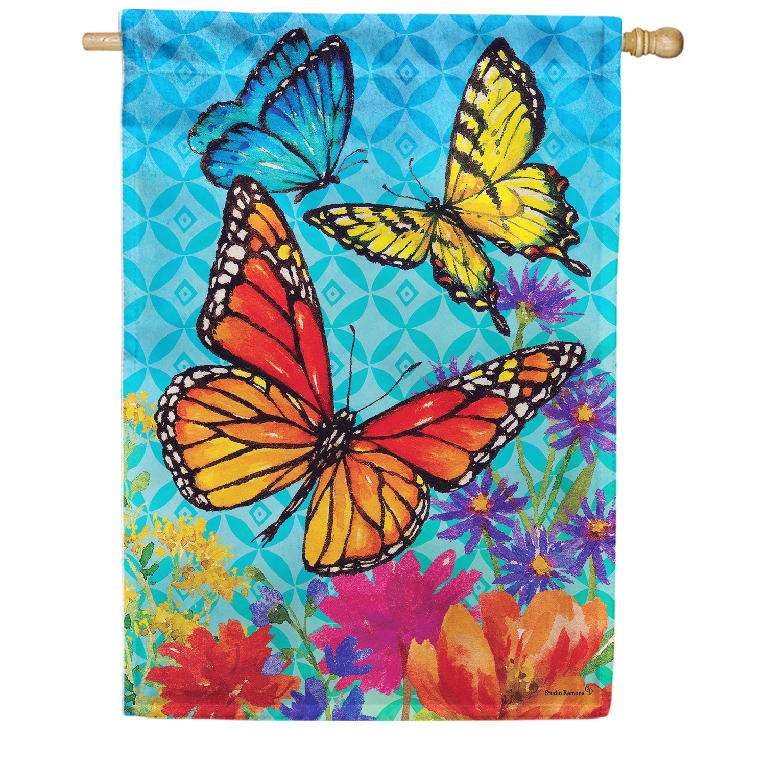 Butterflies & Wildflowers House Flag