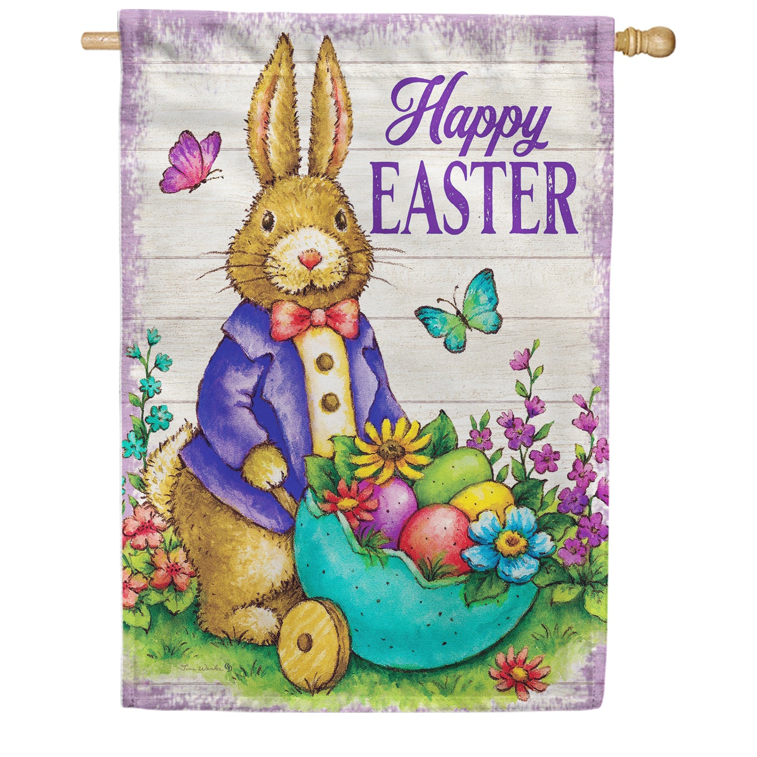 Custom Decor Easter Bunny House Flag