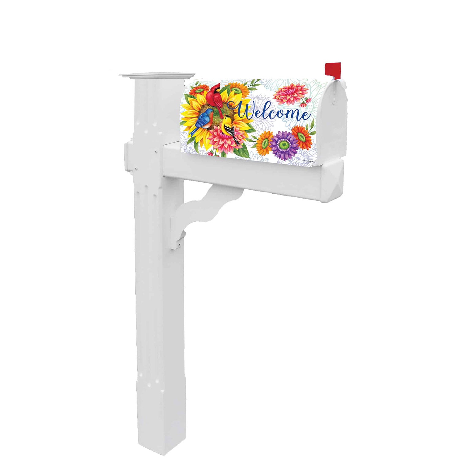 Birds & Flowers Mailbox Cover