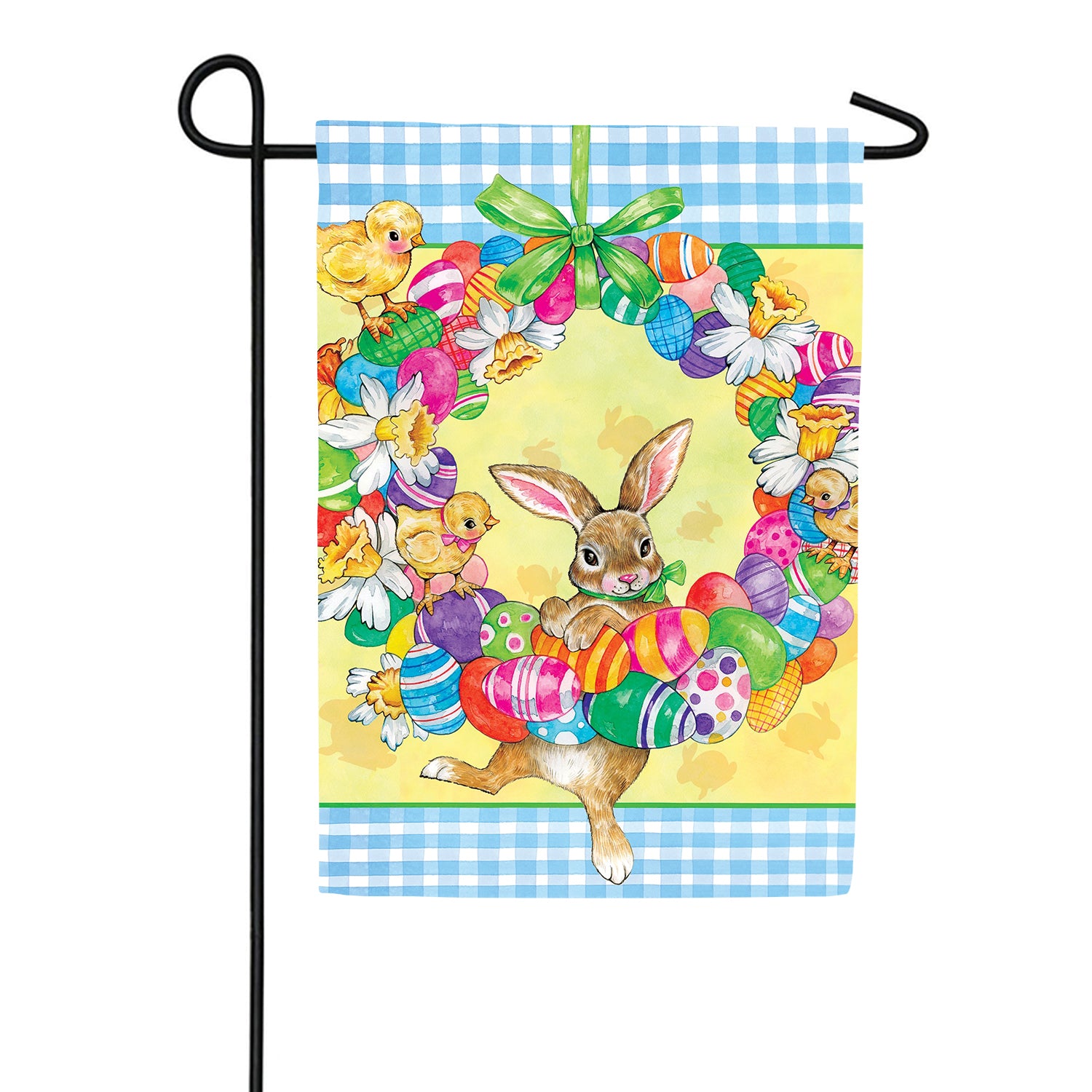 Custom Decor Bunny Wreath Garden Flag
