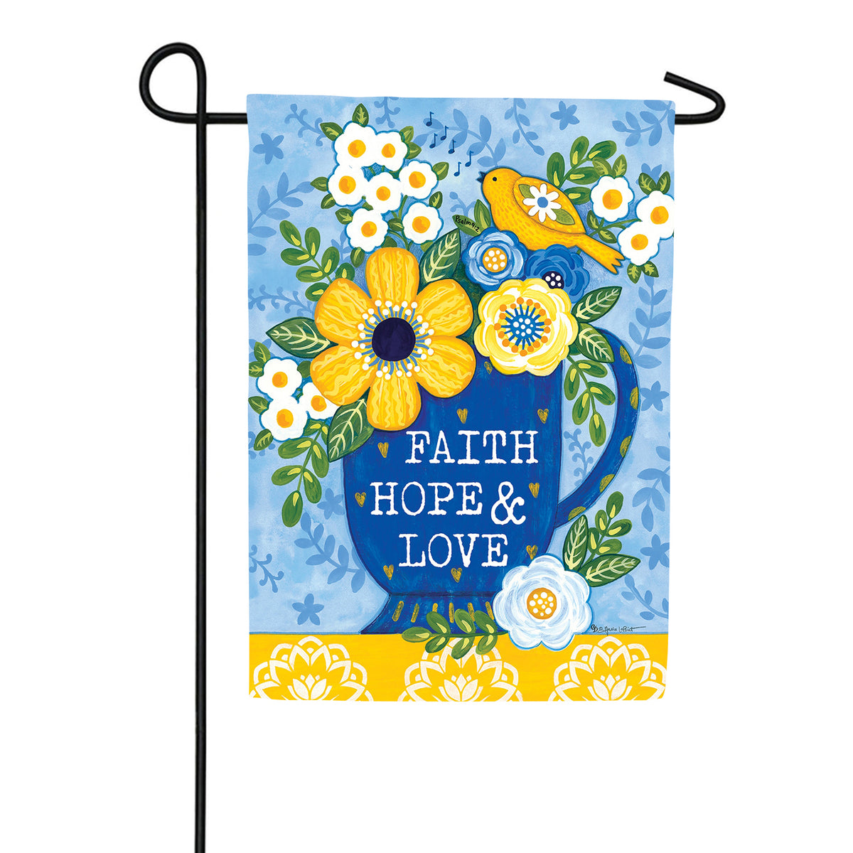 Faith, Hope, Love Double Sided Garden Flag