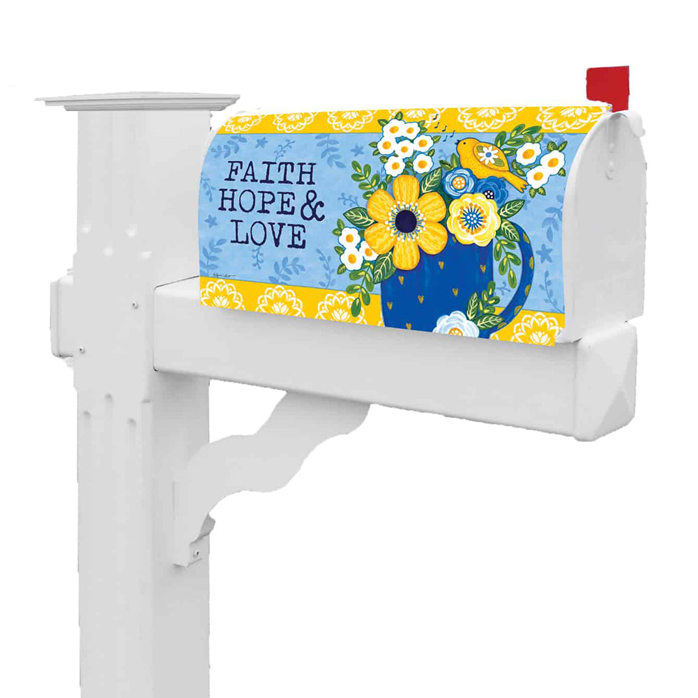 Faith, Hope, Love Mailbox Cover