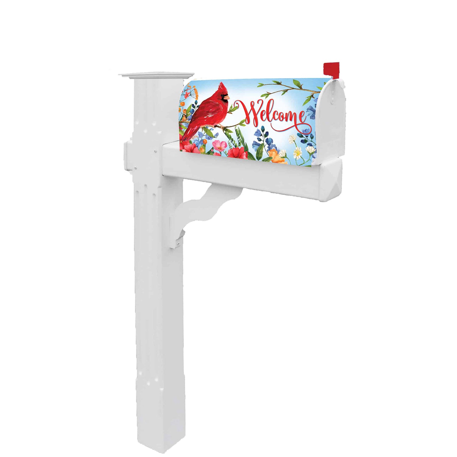 Cardinal Wildflowers Mailbox Cover