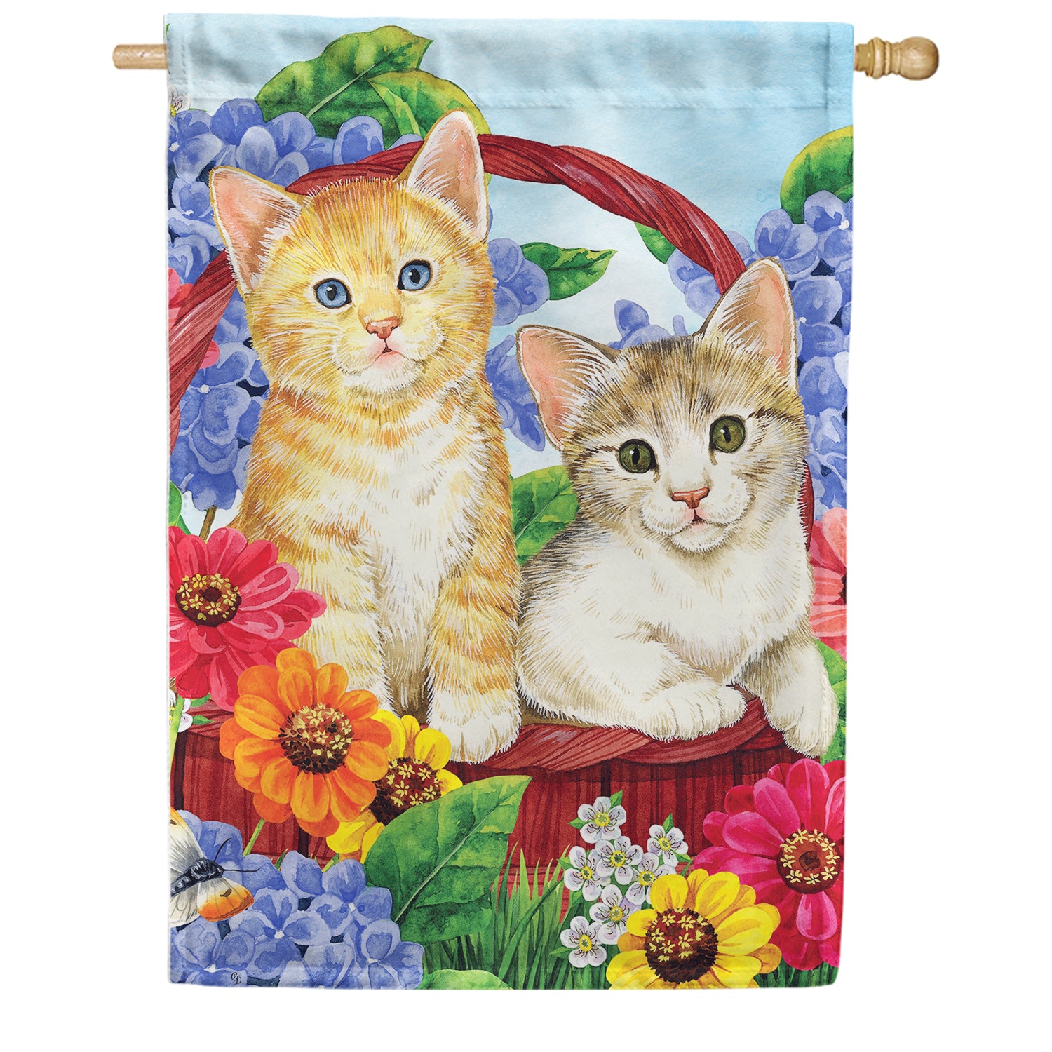 Garden Kittens House Flag