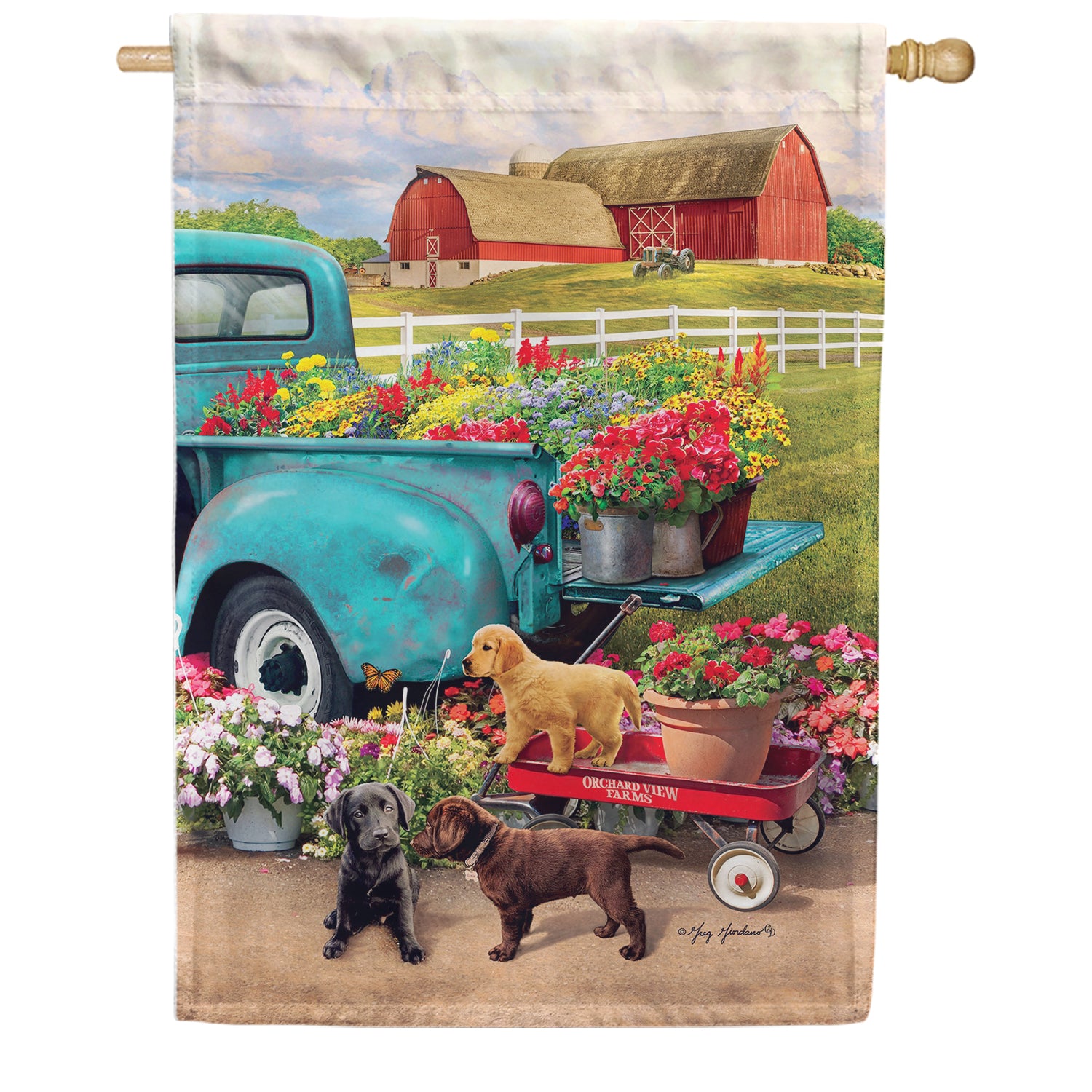 Farm Pups House Flag