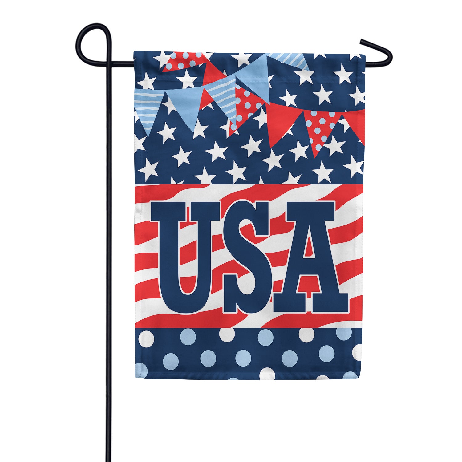 Patriotic Patterns Garden Flag