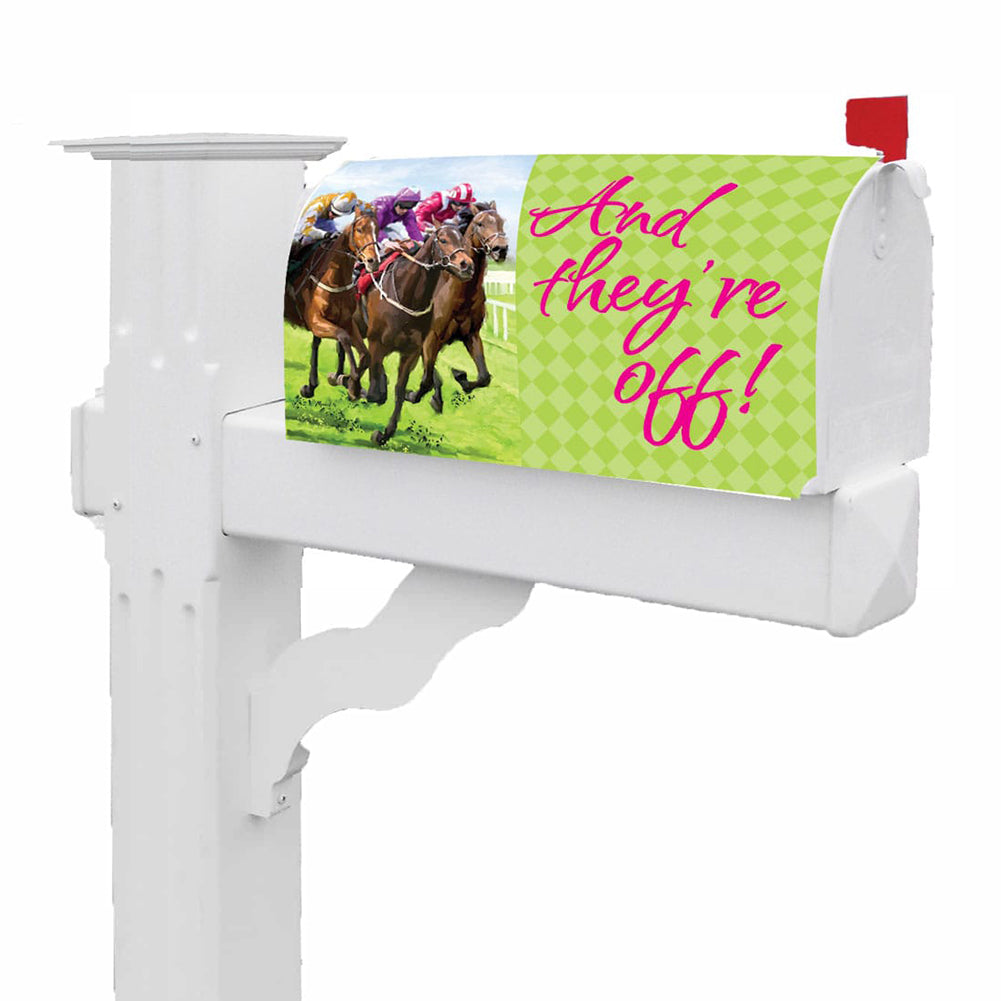 Custom Decor Race Horses Mailbox Cover