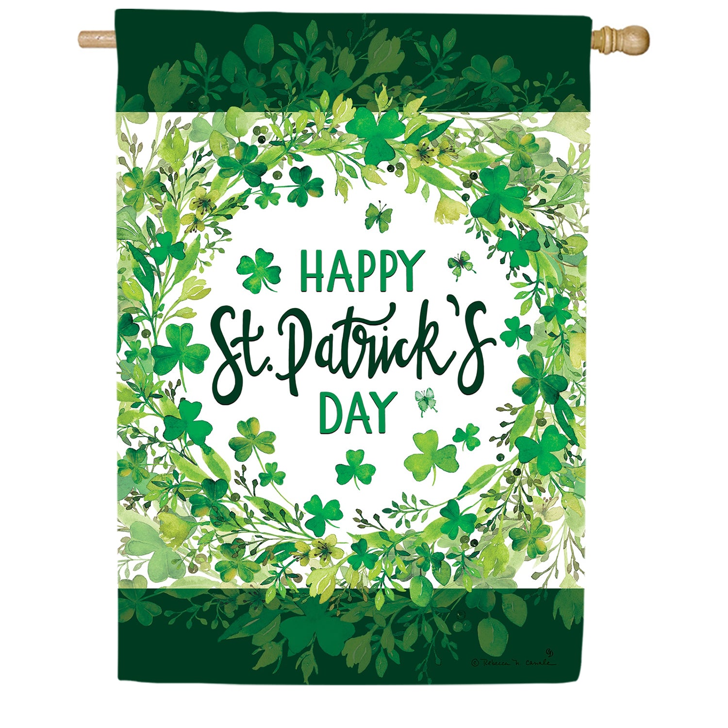 Custom Decor St. Pat's Wreath House Flag