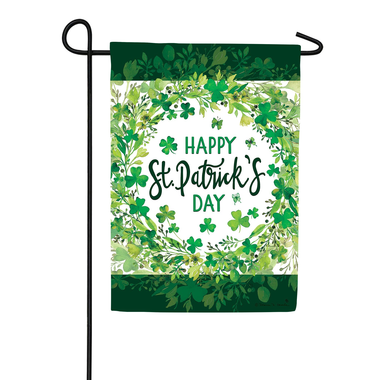 Custom Decor St. Pat's Wreath Garden Flag