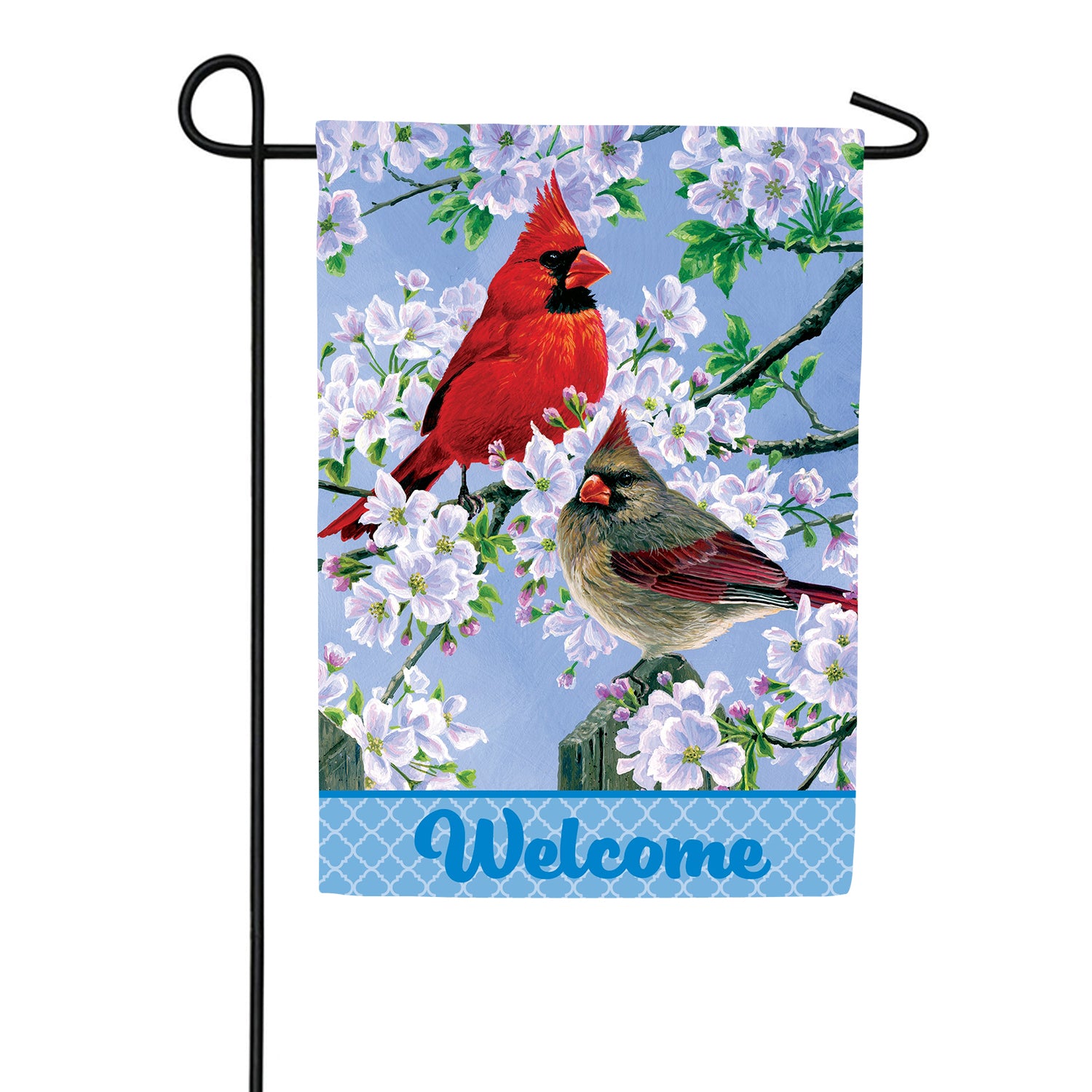 Cardinal Couple Welcome Garden Flag