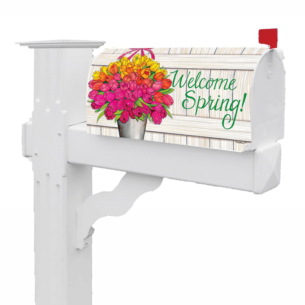 Glorious Tulips Welcome Mailbox Cover
