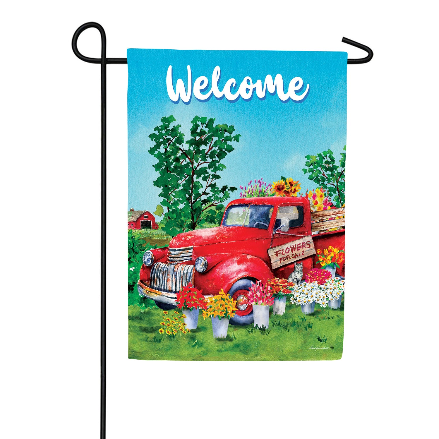 Custom Decor Flower Truck Garden Flag