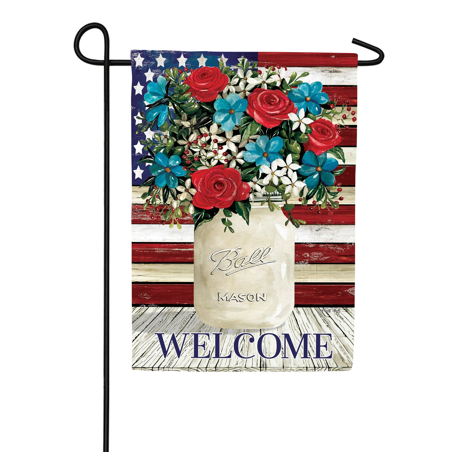 Flag Florals Garden Flag