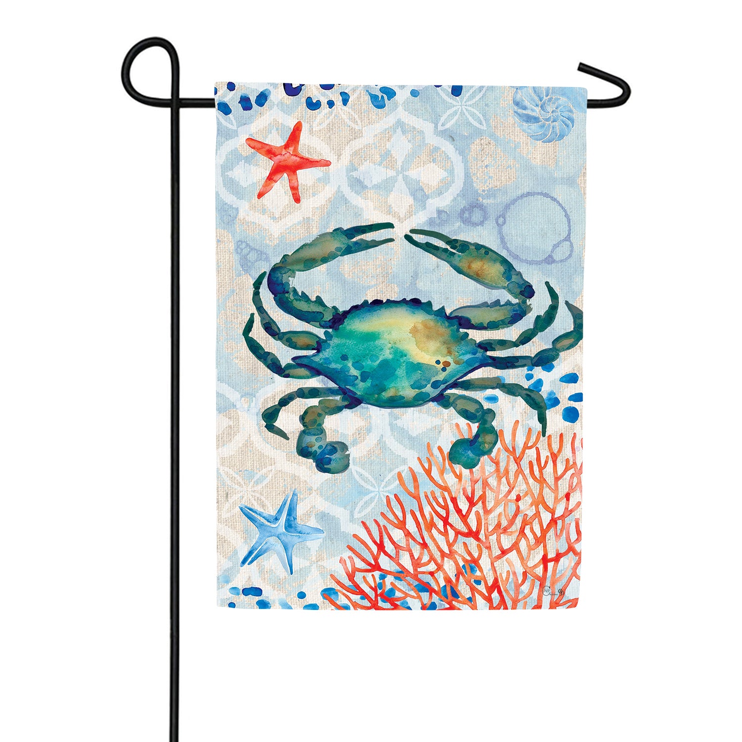 Crab and Coral Garden Flag