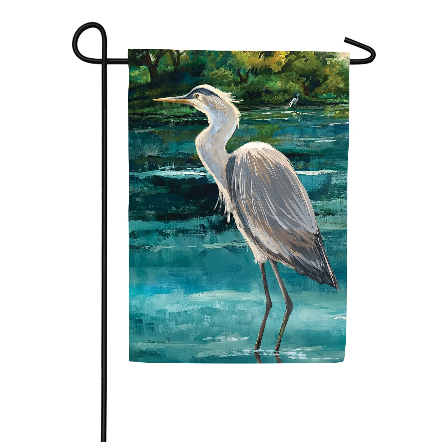 Stately Heron Garden Flag