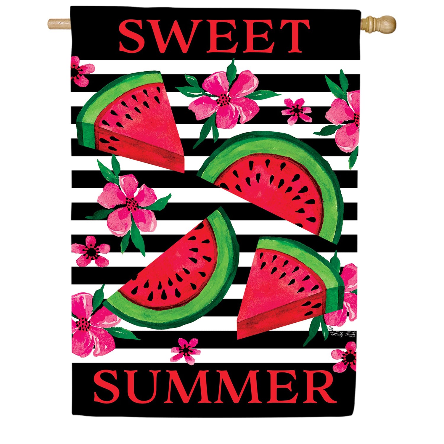 Watermelon Stripes House Flag