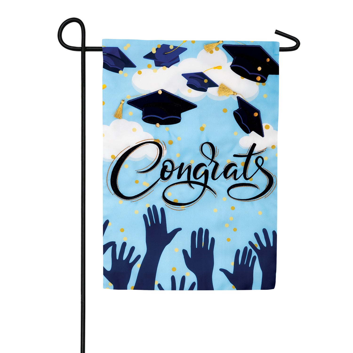 Custom Decor Congrats Grad Appliqued Garden Flag