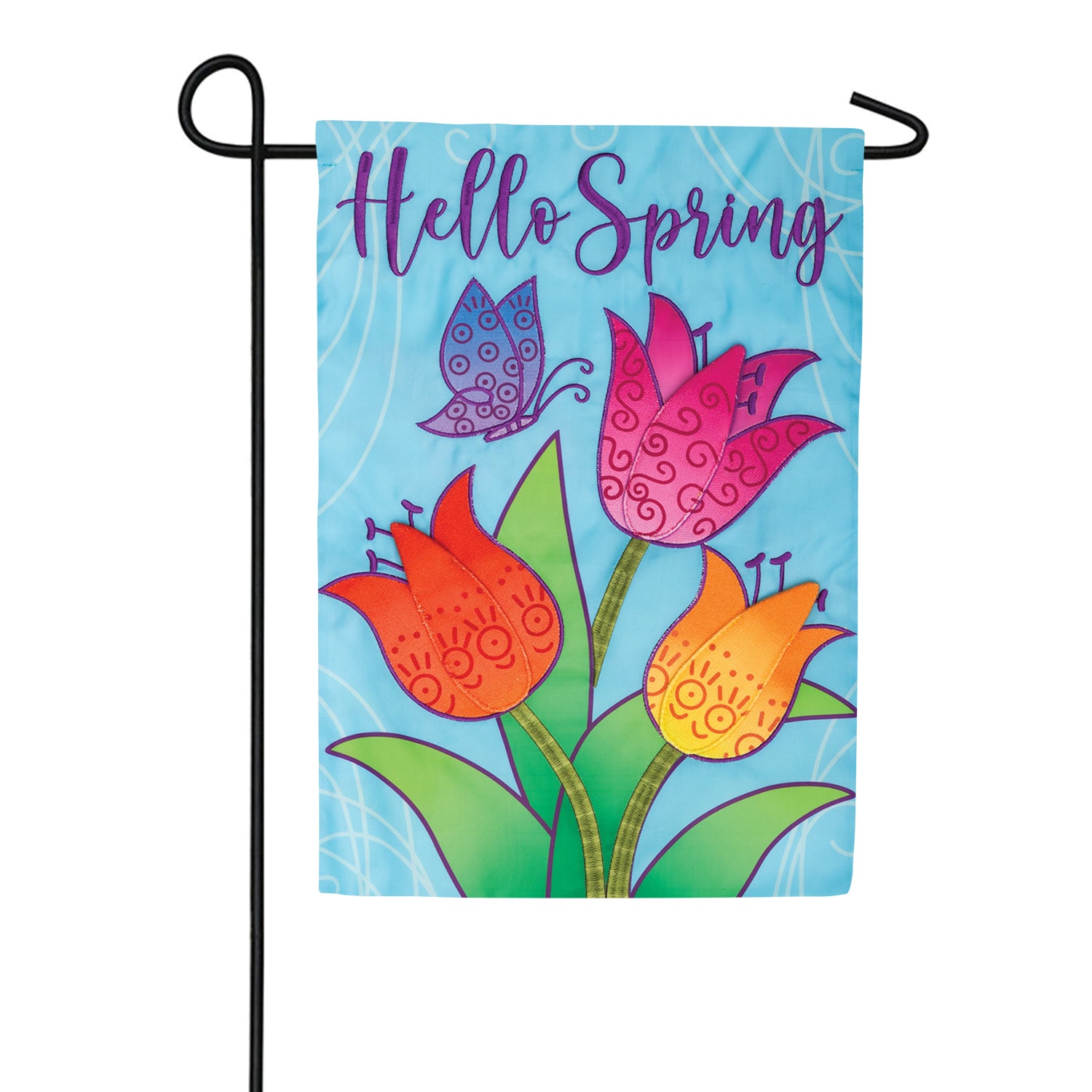 Tulips Applique Garden Flag