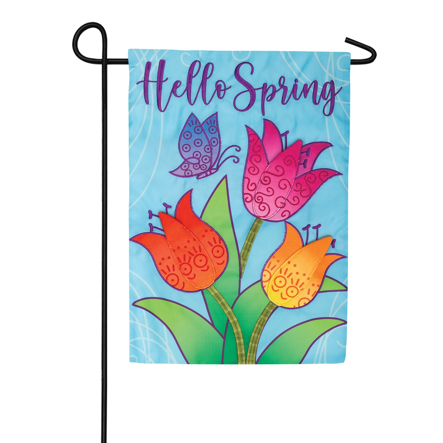 Tulips Applique Garden Flag